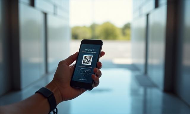 Bruger der scanner app foran vaskehal